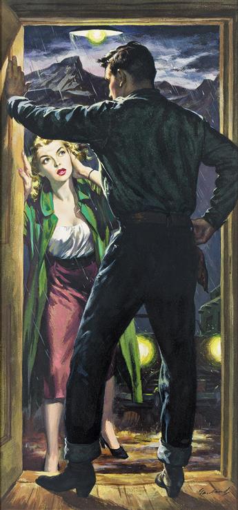 GEORGE GARLAND (1906 - 1985) "Desperate with fatigue, she knocked at the lonely door."                                                           